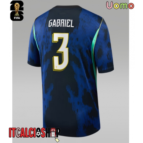 Brasile Gabriel Magalhaes #3 Seconda Maglia Mondiali 2026 Manica Corta